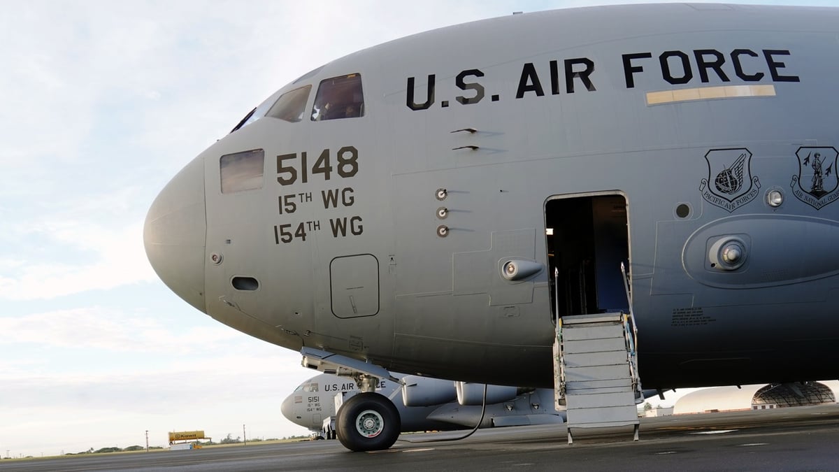 US Air Force C-17 Globemaster transport aircraft used for CIA Director John Ratcliffe secret Moscow trip