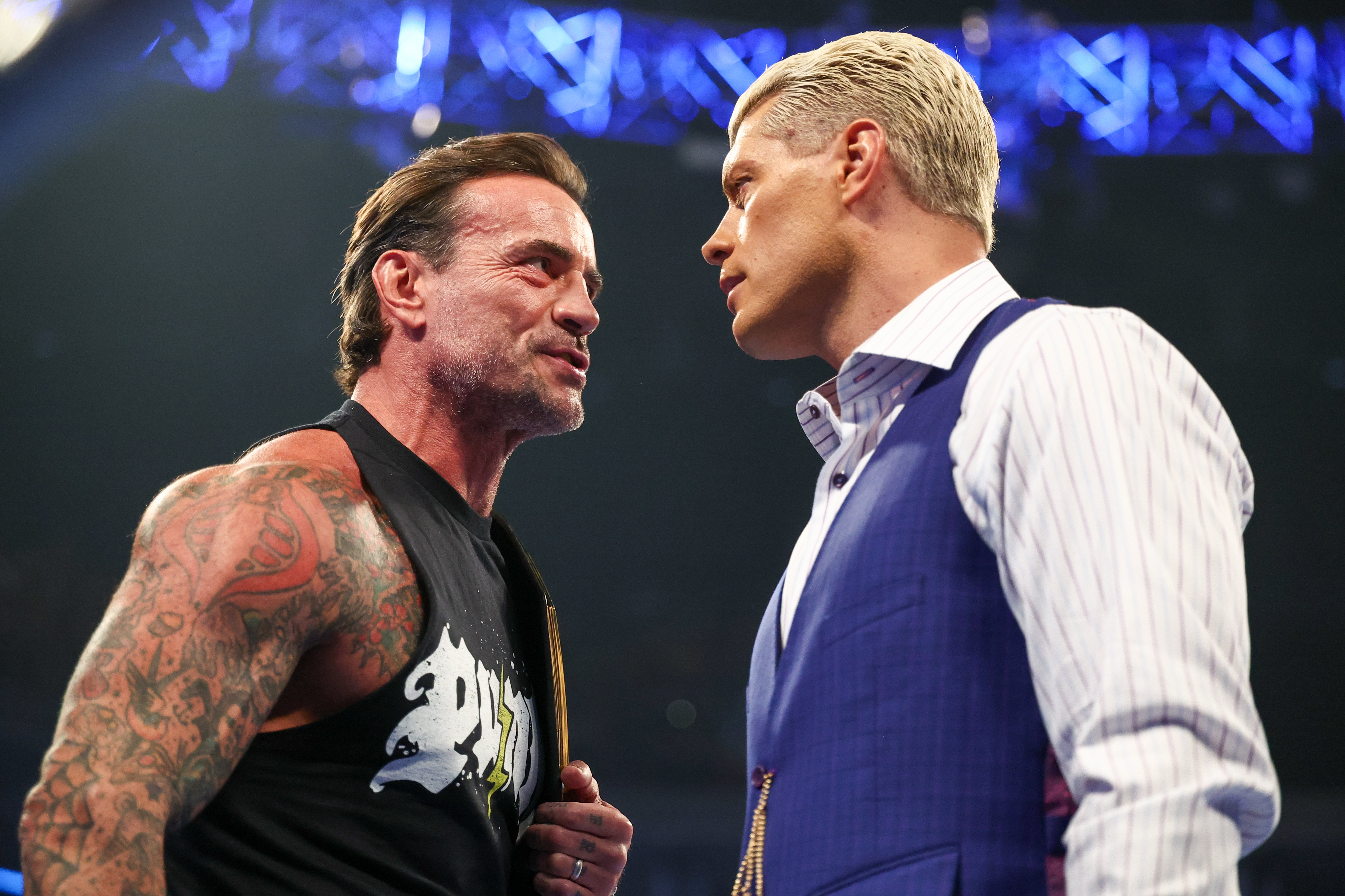 CM Punk and Cody Rhodes face off ahead of their Undisputed WWE Championship main event at SummerSlam 2026 in Minneapolis
