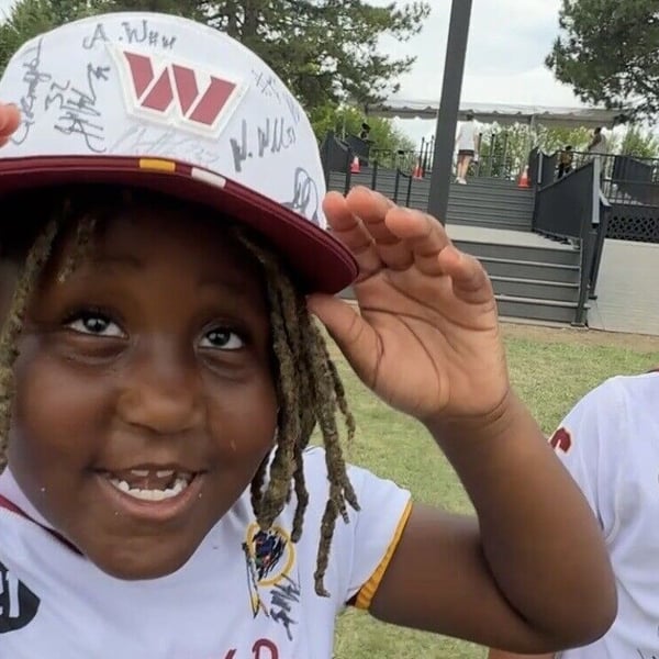 Washington Commanders players in padded practice at training camp in Ashburn Virginia 2026