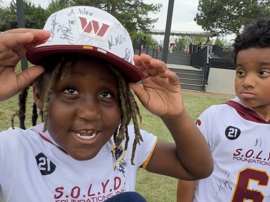 Young fans attend Washington Commanders 2026 training camp in Ashburn