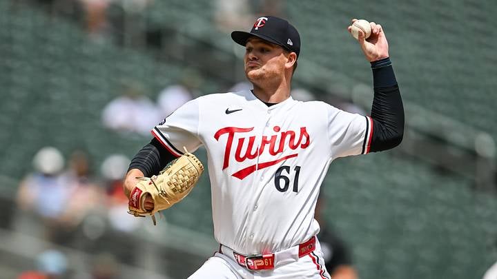 Connor Prielipp Minnesota Twins pitcher throws a pitch against the Colorado Rockies at Target Field 2026