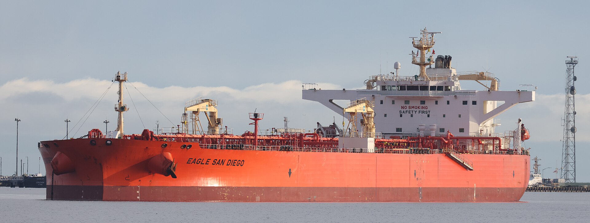 Crude oil price today: the crude oil tanker Eagle San Diego alongside in port, the class of vessel that carries seaborne Brent-priced crude