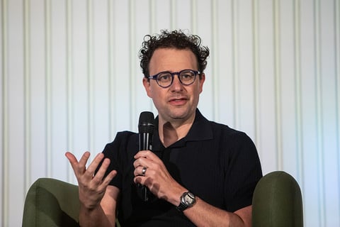 Anthropic CEO Dario Amodei speaking at the company Builder Summit in Bengaluru India
