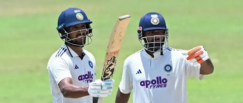 Dhruv Jurel celebrates his century during India vs Sri Lanka 2nd Test at SSC Colombo