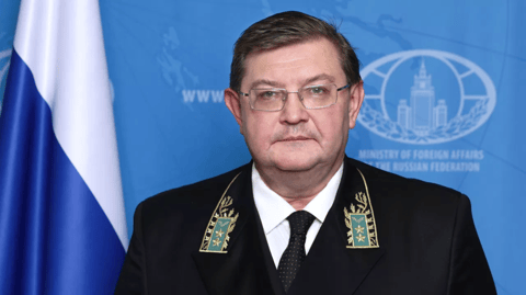 Dmitry Dogadkin, Russian diplomat appointed as Russia's new ambassador to Syria, in official portrait at the Ministry of Foreign Affairs