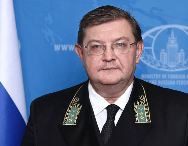 Dmitry Dogadkin, Russian diplomat appointed as Russia's new ambassador to Syria, in official portrait at the Ministry of Foreign Affairs