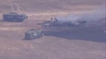 Smoke rises from the F-35B crash site at Marine Corps Air Station Miramar in San Diego, July 31 2026