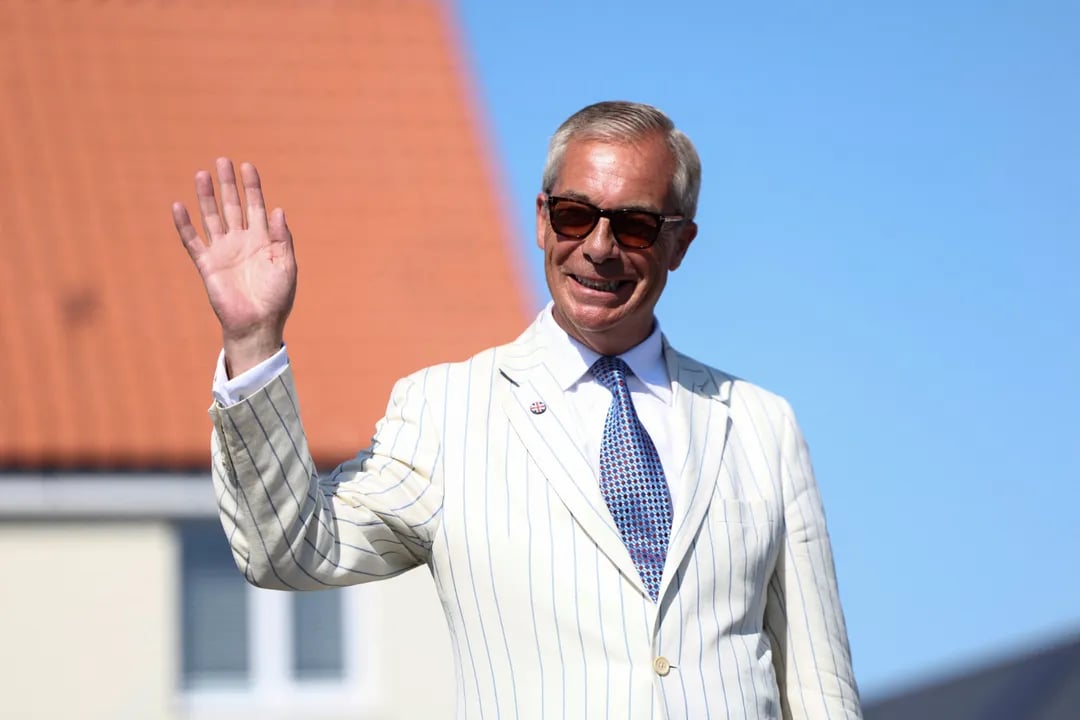 Reform UK leader Nigel Farage after winning the Clacton by-election result