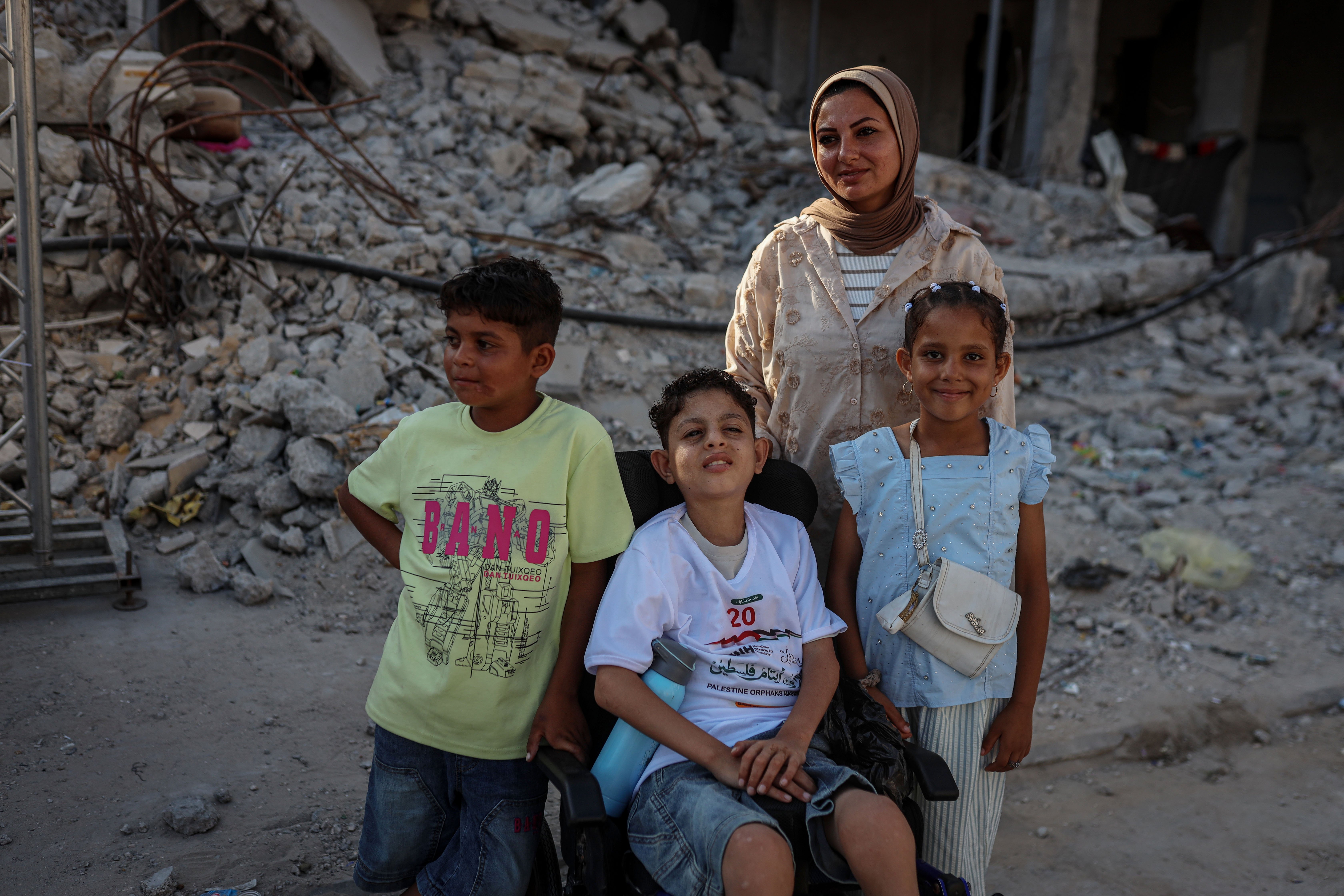 Gaza orphan children at marathon event Khan Younis