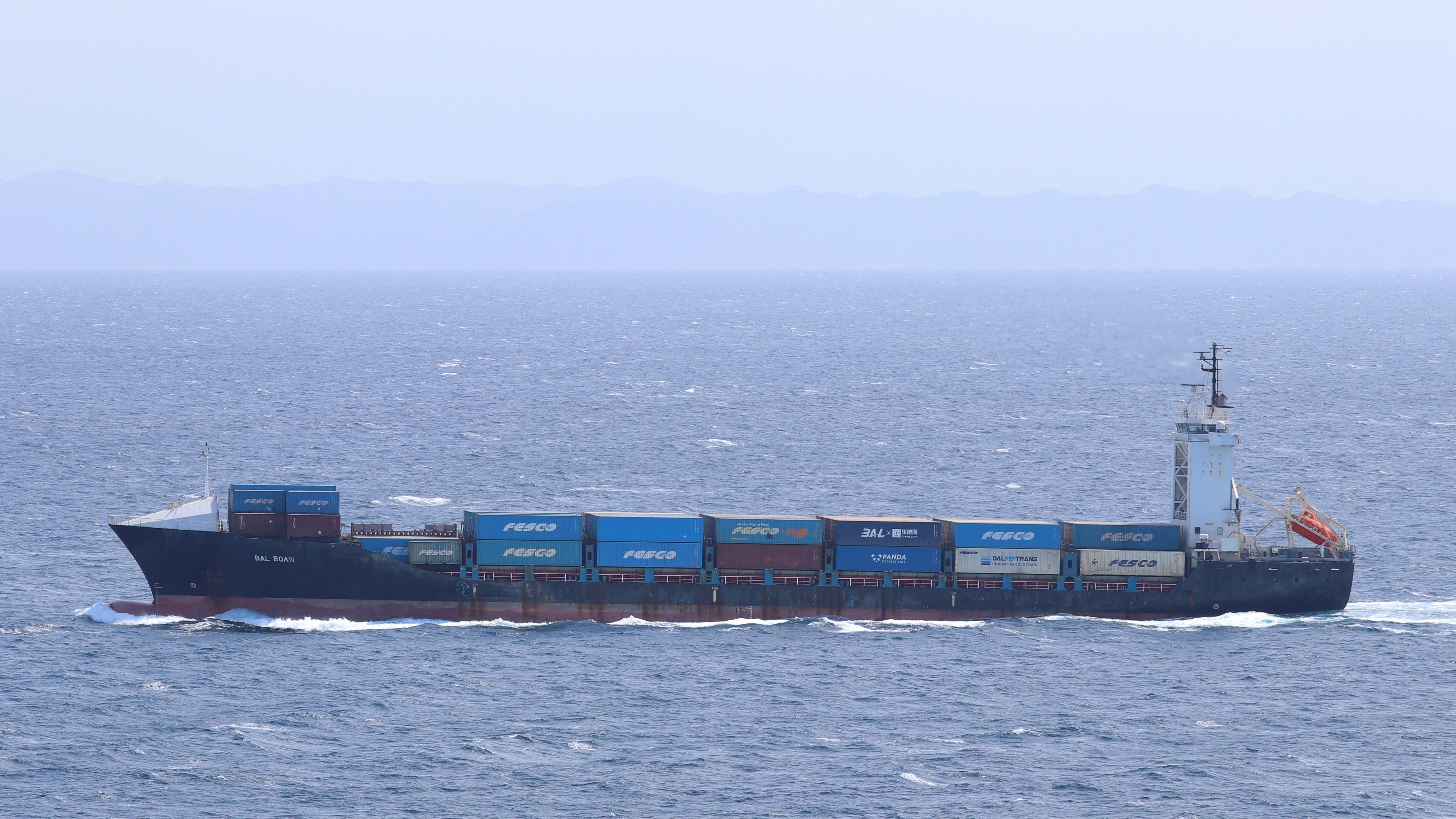 Cargo vessel near the Strait of Hormuz during Iran-US maritime tensions August 2026