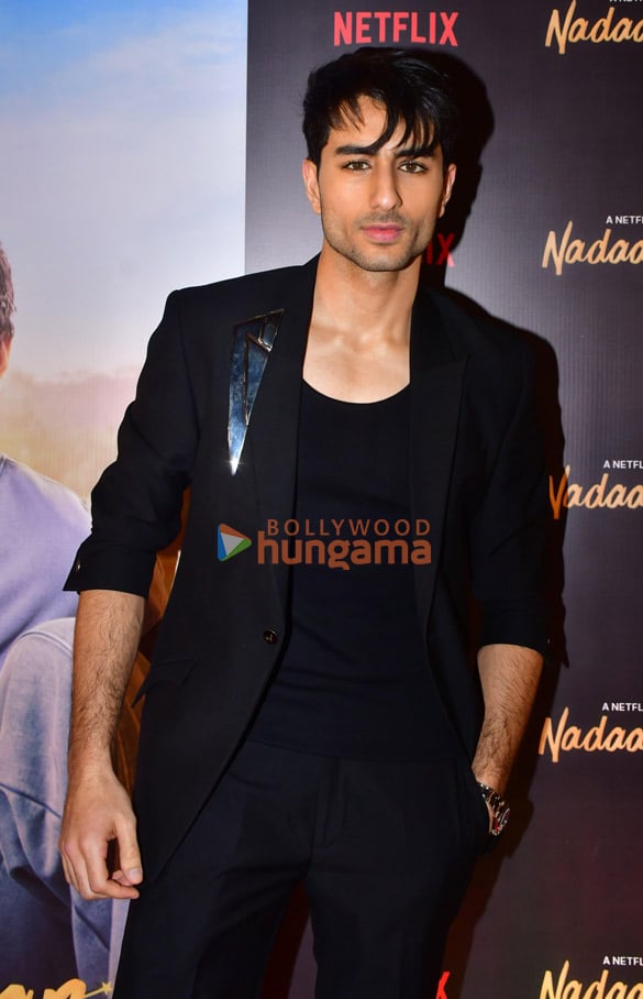 Ibrahim Ali Khan photographed at the premiere of his debut film Nadaaniyan