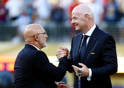 Infantino presenting medal at 2026 FIFA World Cup final