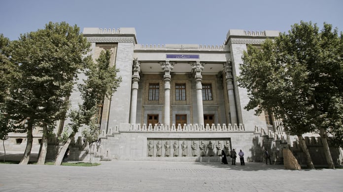 Iran Foreign Ministry headquarters in Tehran where Esmaeil Baghaei announced UK Bulgaria Ukraine non-participation assurances