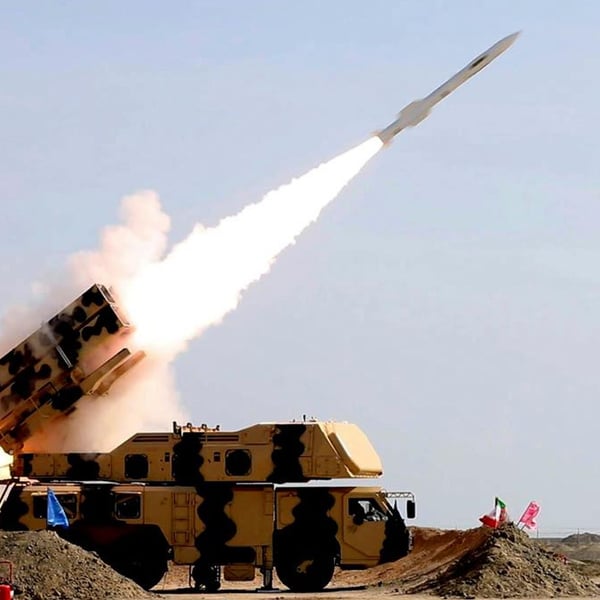 Iranian missile launch during a military drill, amid the Iran-Israel conflict