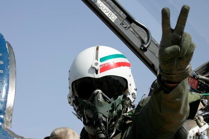 Iranian Air Force pilot in Su-24 bomber cockpit during 2026 conflict