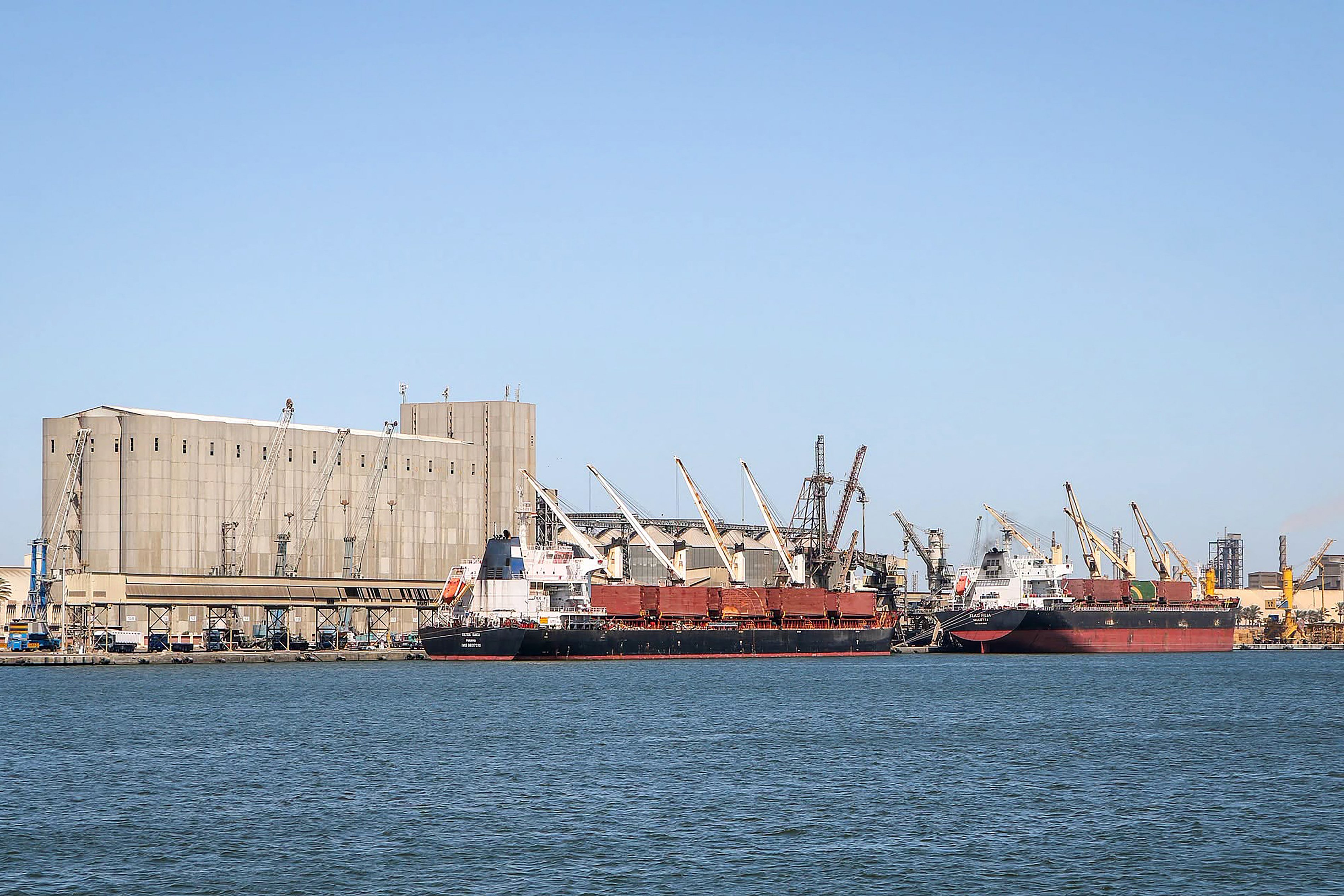 Ships at Damietta Port in Egypt after drone attack on US-owned LNG vessel during the Iran war