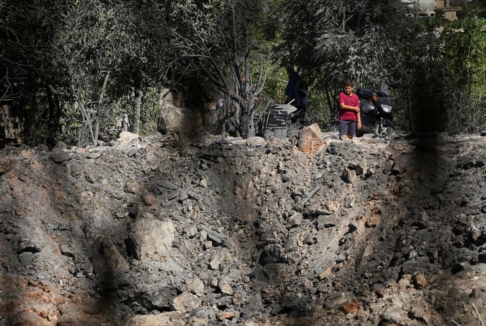 Aftermath of Israeli airstrike on southern Lebanon Burj al-Shamali August 2026