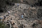 A site hit by Israeli strikes in Burj Shemali, southern Lebanon