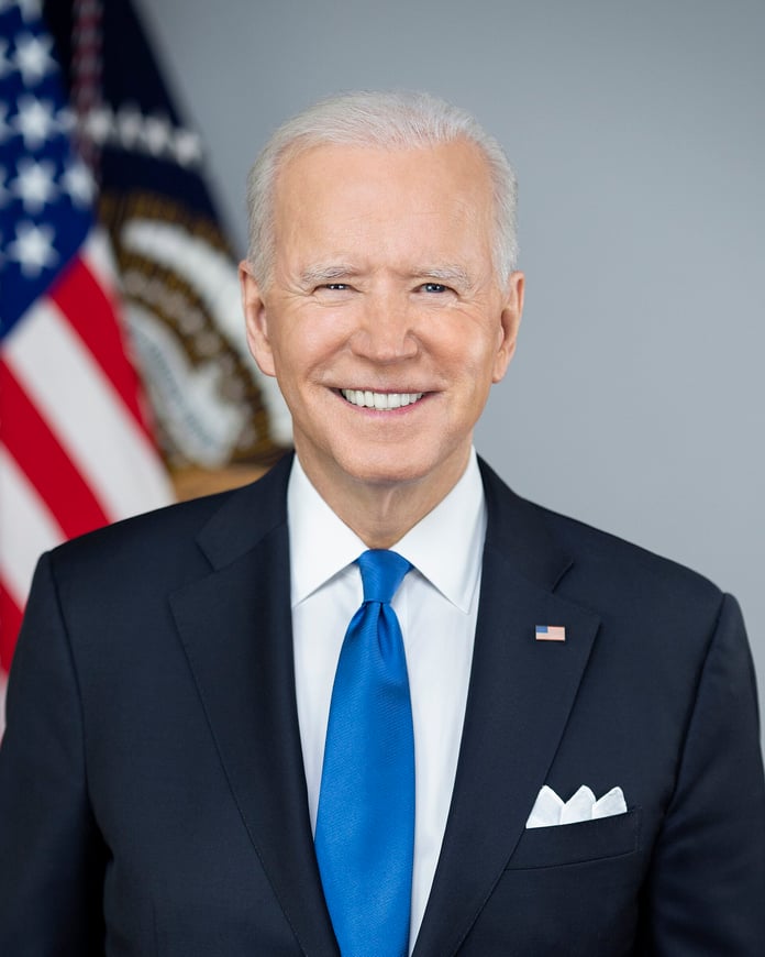 Joe Biden, the 46th president of the United States, in his official presidential portrait