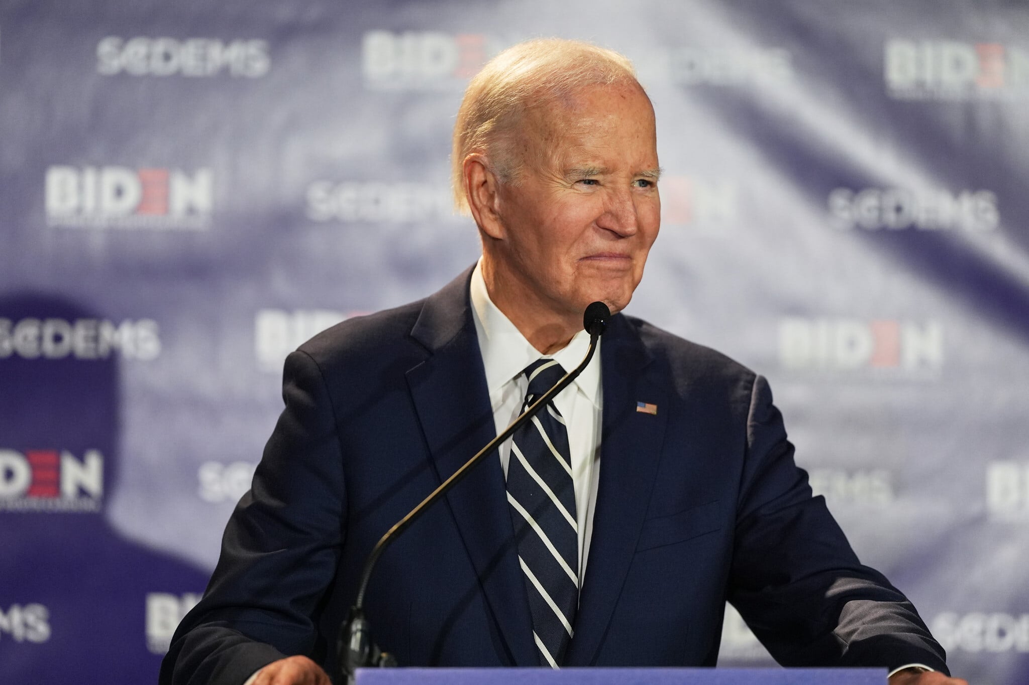 President Joe Biden delivers remarks at a White House event in 2024