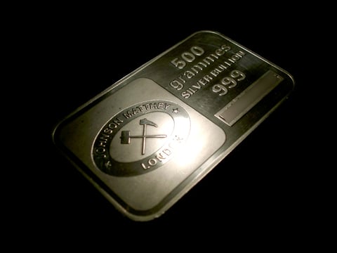 Johnson Matthey 500 gram silver bullion bar precious metal