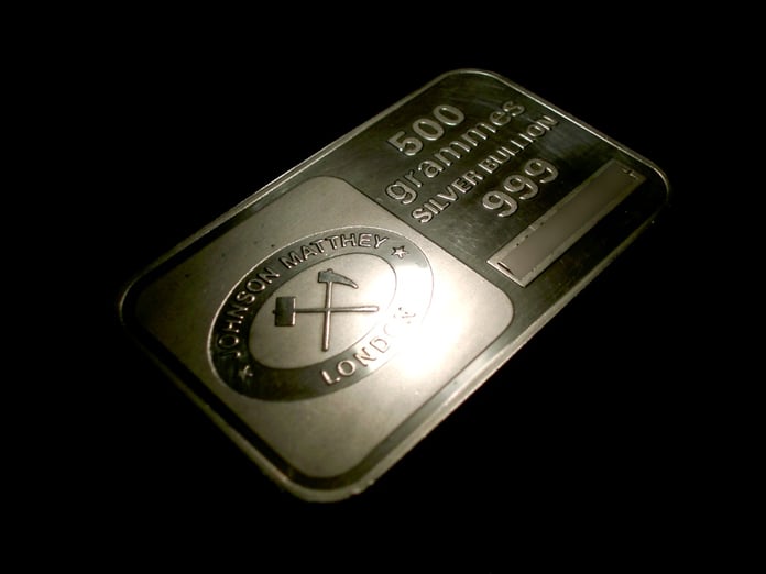 Johnson Matthey 500 gram silver bullion bar precious metal