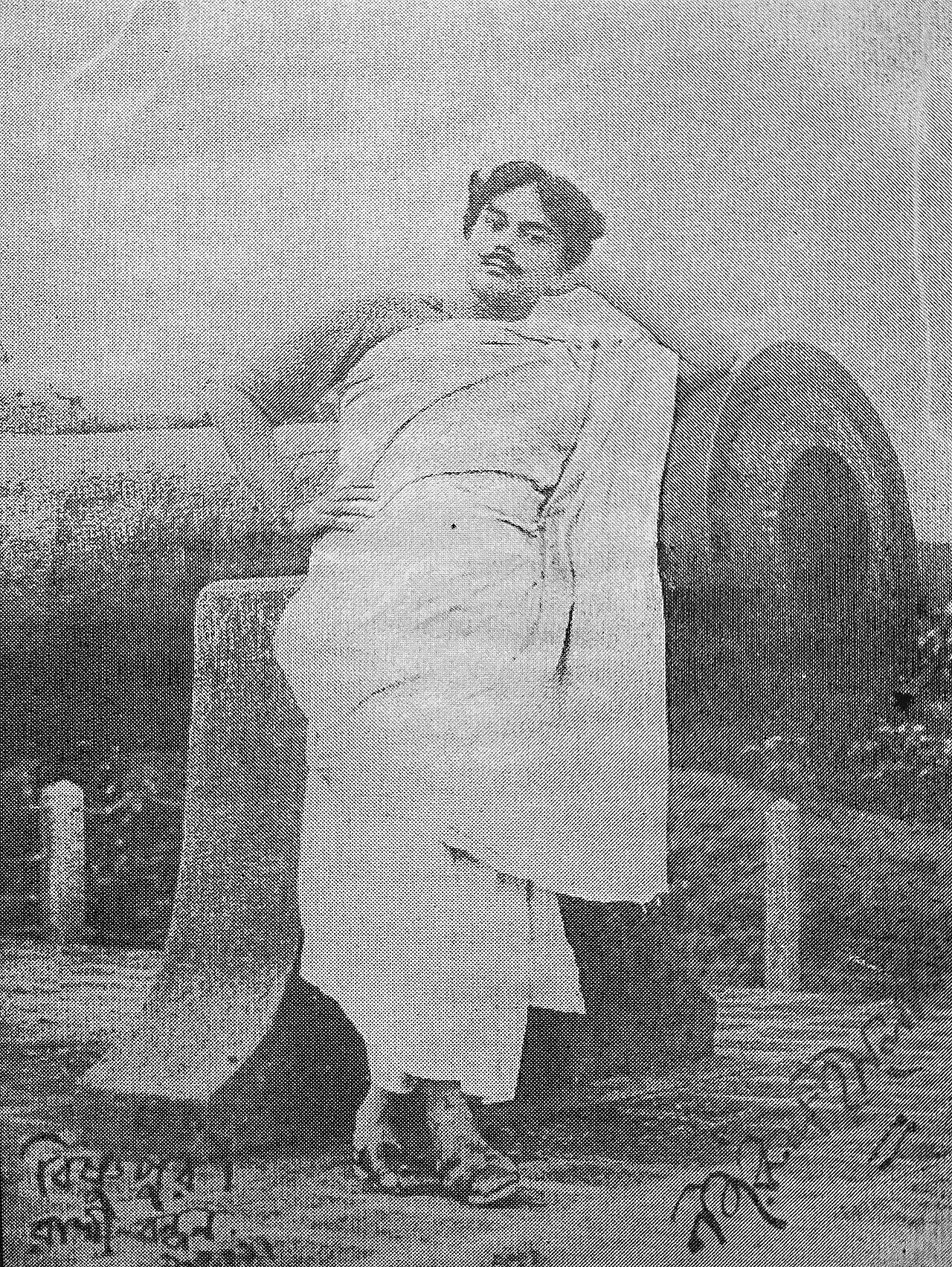 Kazi Nazrul Islam photographed around 1921, the year he wrote the poem Bidrohi