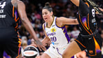 Kelsey Plum in Los Angeles Sparks uniform during 2026 WNBA season before trade to Phoenix Mercury
