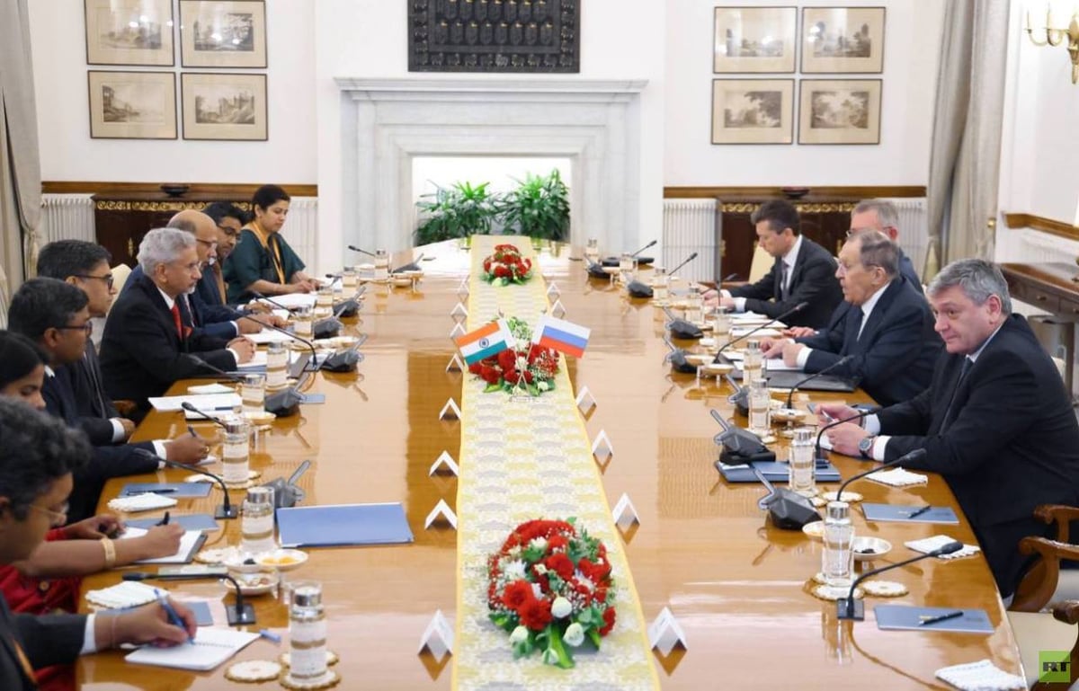 Russian Foreign Minister Sergey Lavrov holding talks with Indian counterpart S Jaishankar in New Delhi