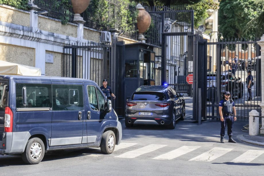Lebanese and Israeli delegations arrive at the US Embassy in Rome for the seventh round of direct peace negotiations August 2026