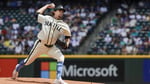 Logan Gilbert Seattle Mariners pitcher throwing at T-Mobile Park 2026