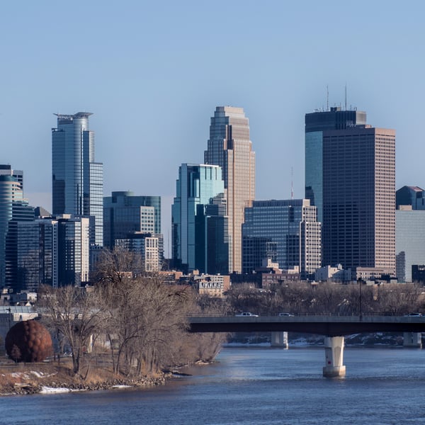 Downtown Minneapolis where DHS covertly surveilled anti-ICE protesters and union members under Operation Puppet Master