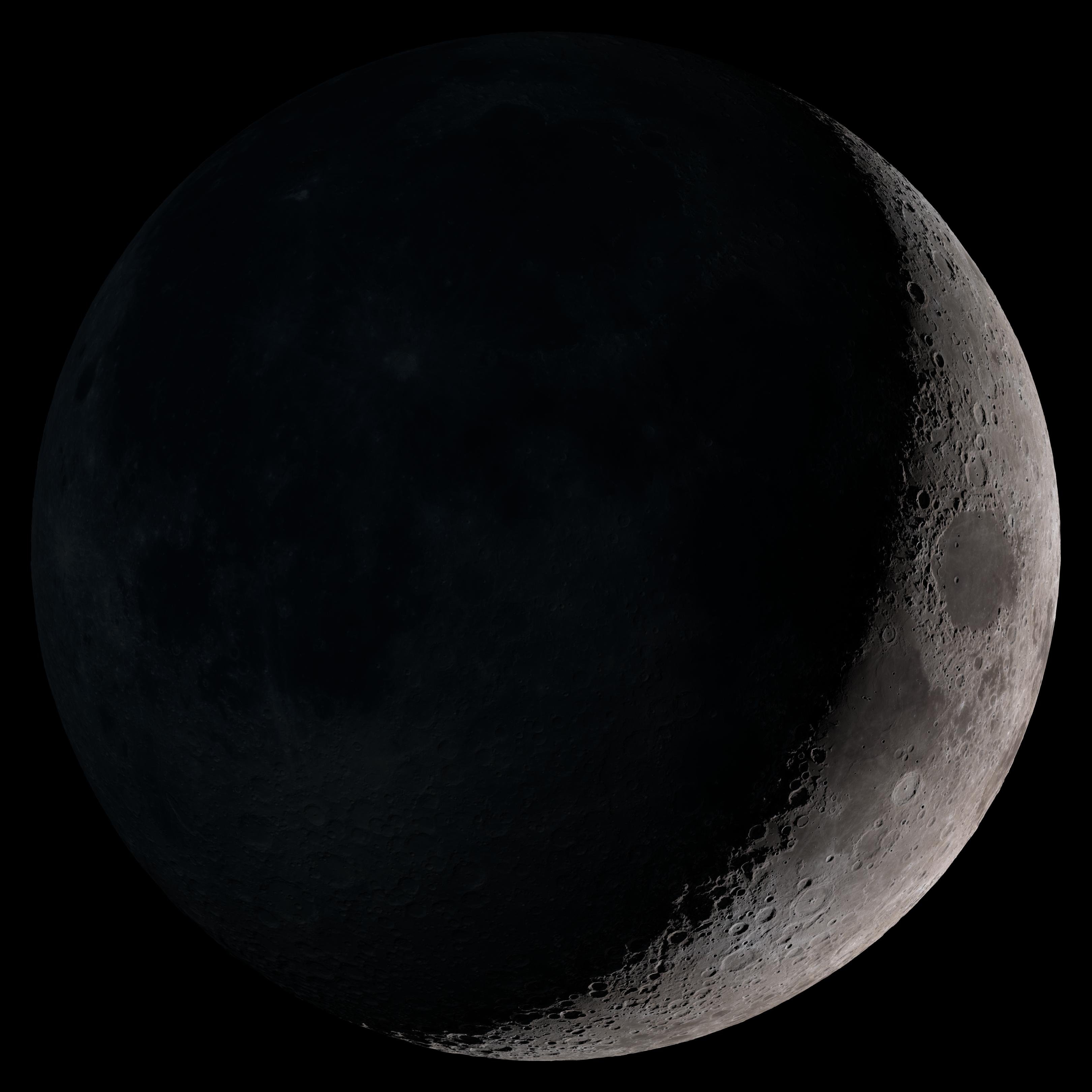 Moon phase today on August 17 2026, a waxing crescent with about a quarter of the lunar disc illuminated