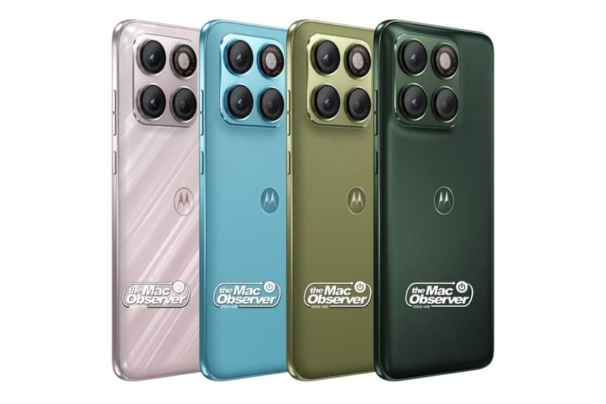 Motorola Edge 70 Neo leaked render showing four color options including textured pink variant