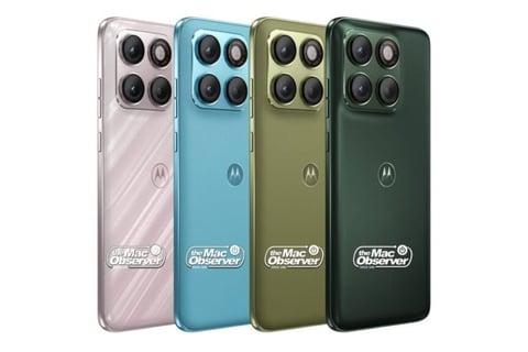 Motorola Edge 70 Neo leaked render showing four color options including textured pink variant