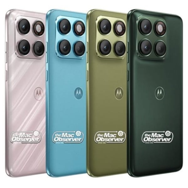 Motorola Edge 70 Neo leaked render showing four color options including textured pink variant