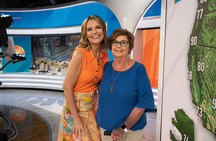 Nancy Guthrie and daughter Savannah Guthrie on the Today show set in New York City, June 2023