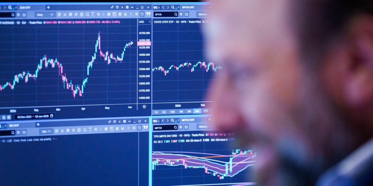 Nasdaq index today: market screens showing index levels, as the Composite, the Nasdaq 100 and the futures diverge from Nasdaq Inc, the listed exchange company