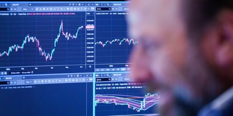 Nasdaq index today: market screens showing index levels, as the Composite, the Nasdaq 100 and the futures diverge from Nasdaq Inc, the listed exchange company