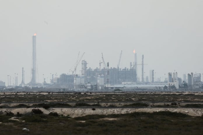 Aerial view of QatarEnergy Ras Laffan LNG industrial complex after missile strikes in March 2026