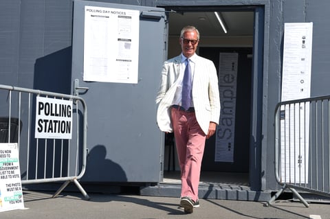Nigel Farage, Reform UK leader, after winning the Clacton by-election