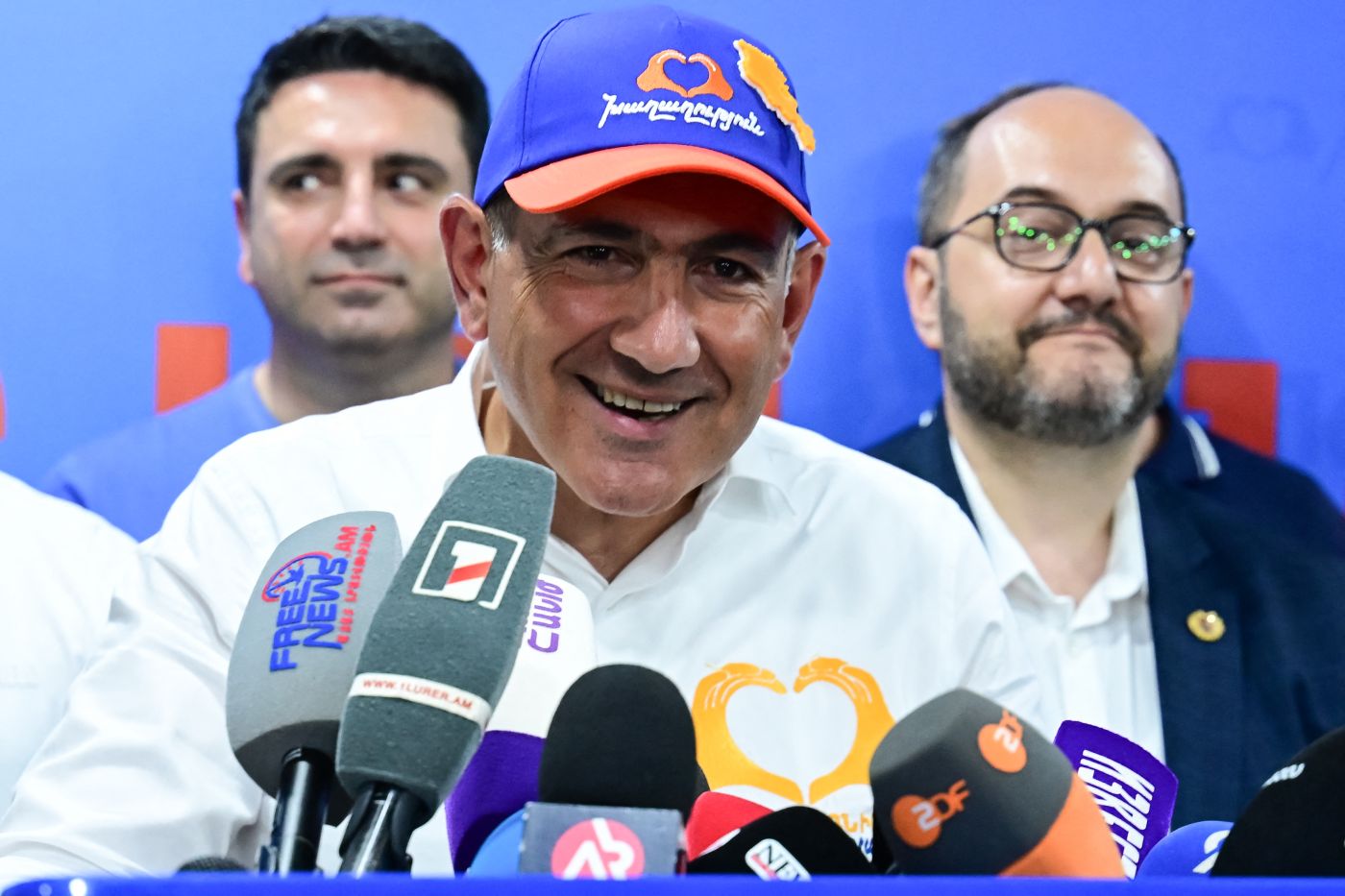 Armenian Prime Minister Nikol Pashinyan speaking after his party won the June 2026 election