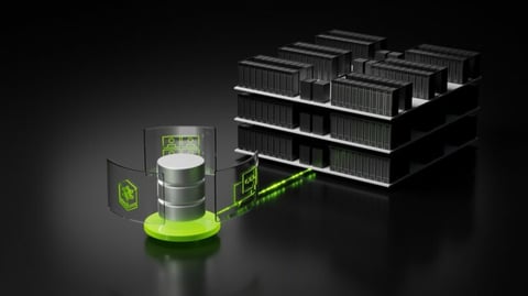 Nvidia AI storage systems in a data center rack for high-performance AI infrastructure