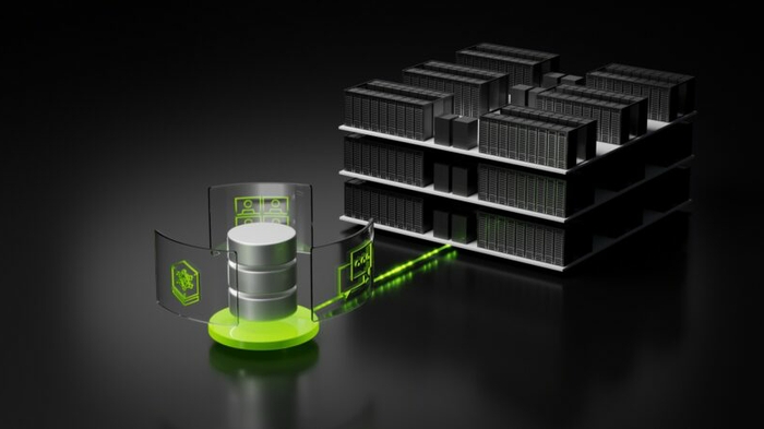 Nvidia AI storage systems in a data center rack for high-performance AI infrastructure