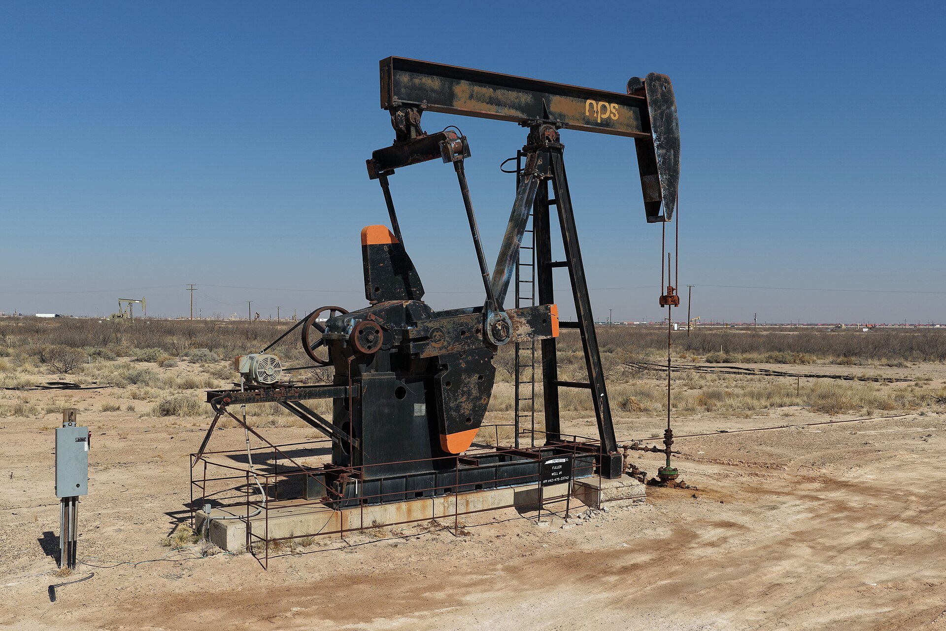 Oil prices today: a working pumpjack on a well in the Permian Basin, the shale field behind most US crude priced against WTI