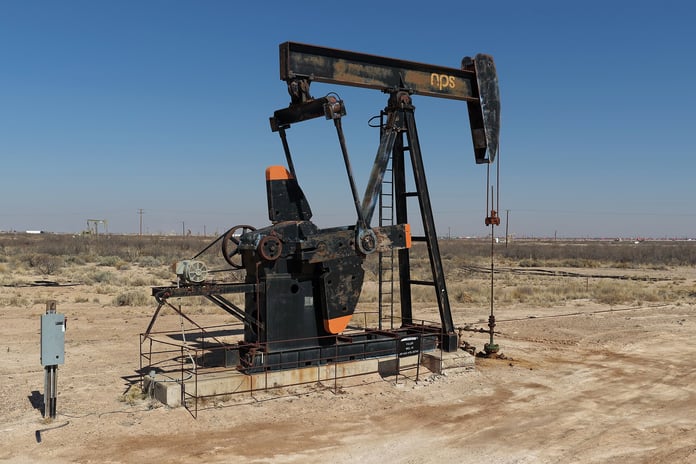 Oil prices today: a working pumpjack on a well in the Permian Basin, the shale field behind most US crude priced against WTI
