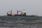 Vessels anchored in the Strait of Hormuz off Bandar Abbas in southern Iran as oil prices today push Brent crude above $91 a barrel