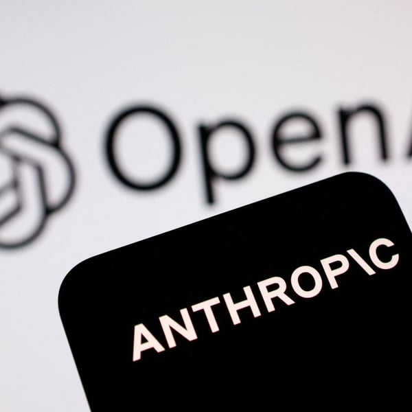 OpenAI and artificial intelligence company logos as COO Brad Lightcap departs after eight years