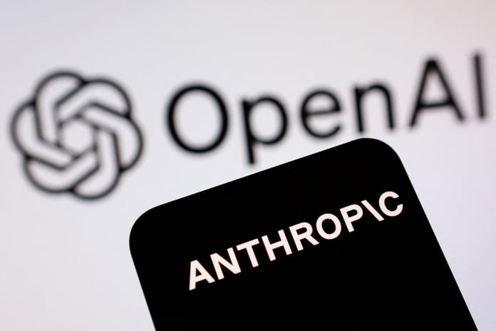 OpenAI and artificial intelligence company logos as COO Brad Lightcap departs after eight years