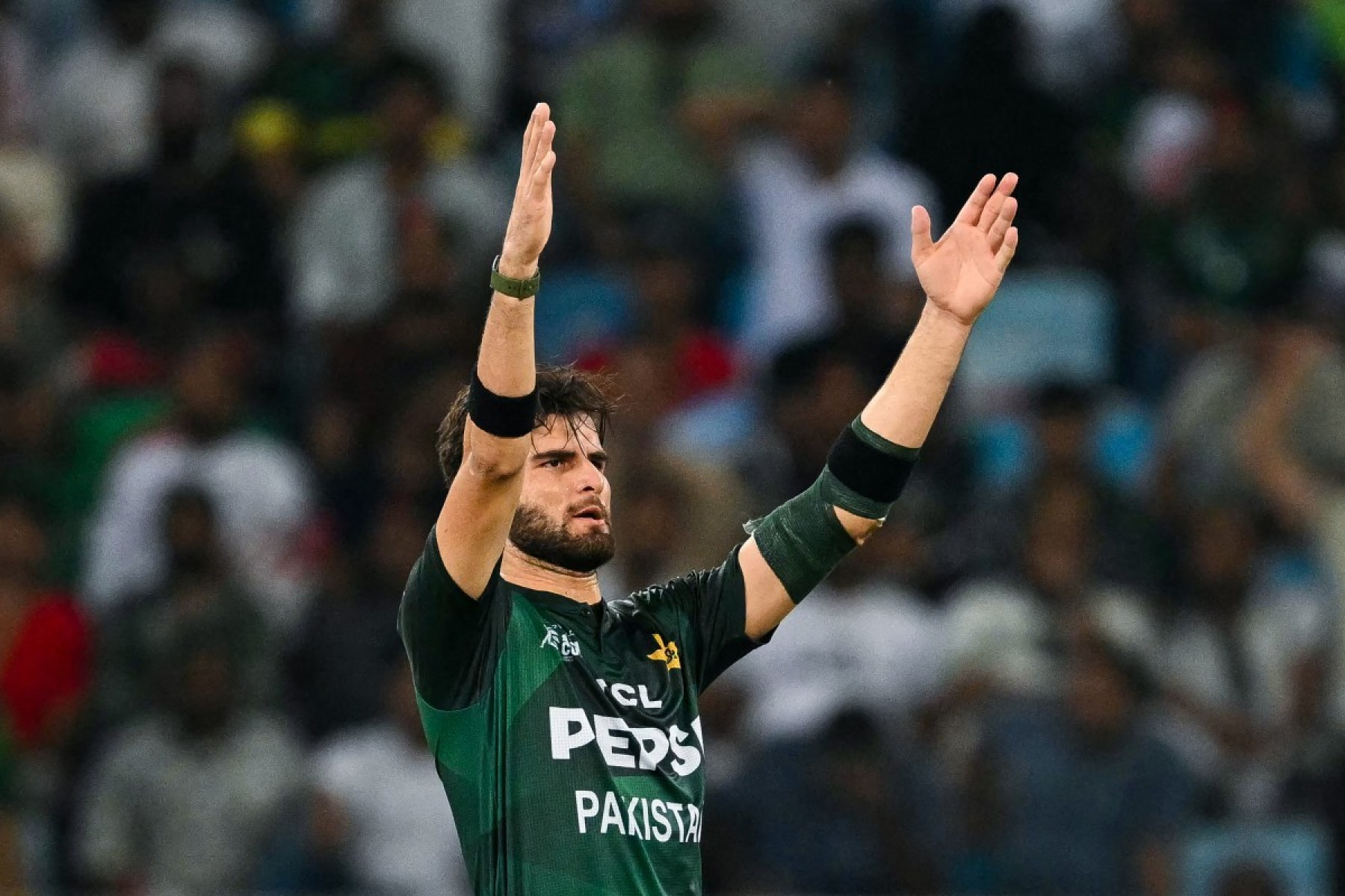 Pakistan players celebrate beating Bangladesh by 11 runs in Dubai to reach the Asia Cup 2025 final against India